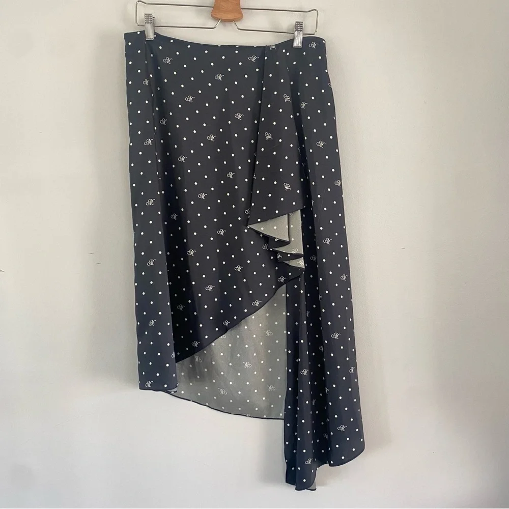 MONSE M Dot Cascade Slip Skirt Black 10 - Picture 4 of 16